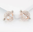 Crystal Nipple Shield – 316L Steel & Rose Gold with CZ Stones, 14G.