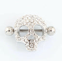 Crystal Nipple Shield – 316L Steel & Rose Gold with CZ Stones, 14G.