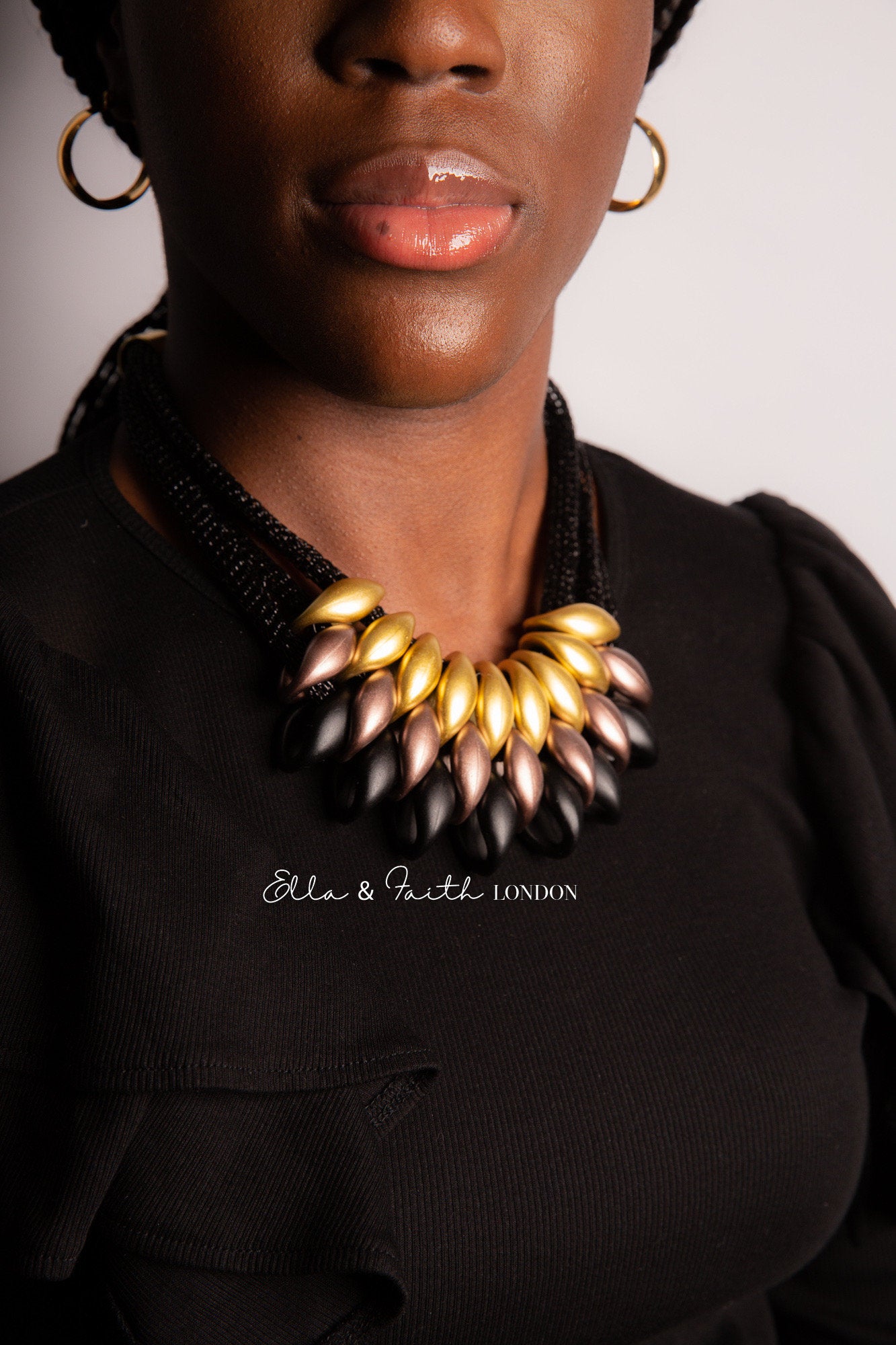 Black Bib Necklace | Necklace Bibs | Ella & Faith London