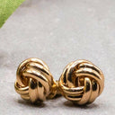 Gold Hollow Knot Earrings – 18K Plated, Hypoallergenic & Minimalist.