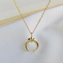 Gold & Rhodium Moon Necklace – 14K Gold Over Sterling Silver.