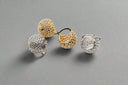 Golden Woven Hoop Earrings – 18K Handwoven Basket Earrings