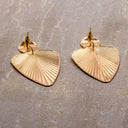 Long Textured Dangly Earrings – 14K Gold Plated, Oversized Statement.