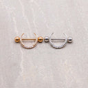 Rhinestone Half-Moon Body Piercing Shield