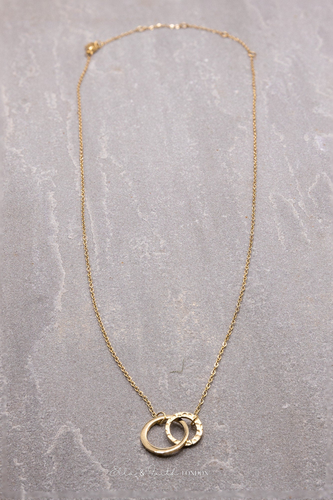 Gold Layered Necklace | Circle Bar Pendant | Ella & Faith London