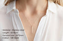 Minimalist Circle & Bar Necklace –18K Gold PVD | Lightweight & Durable.