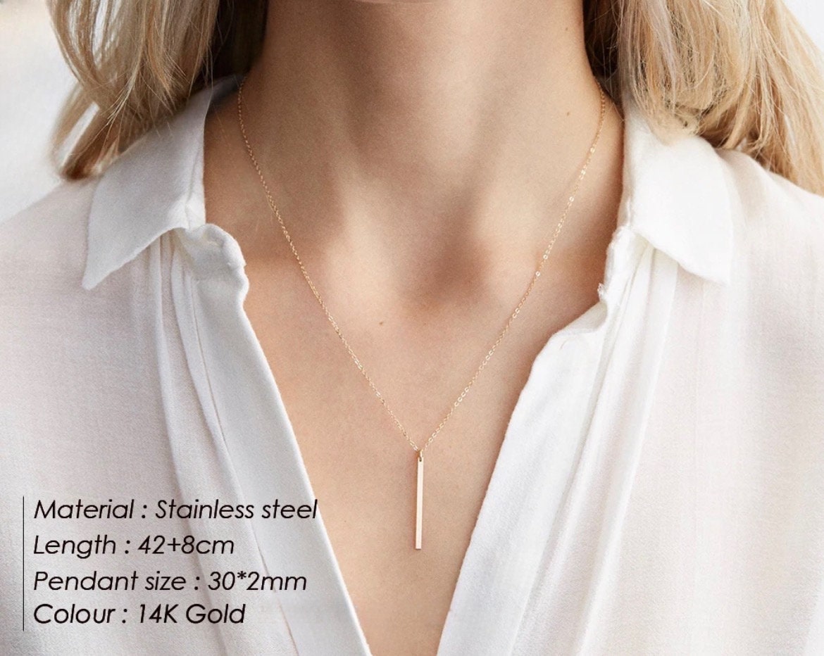 Gold Layered Necklace | Circle Bar Pendant | Ella & Faith London