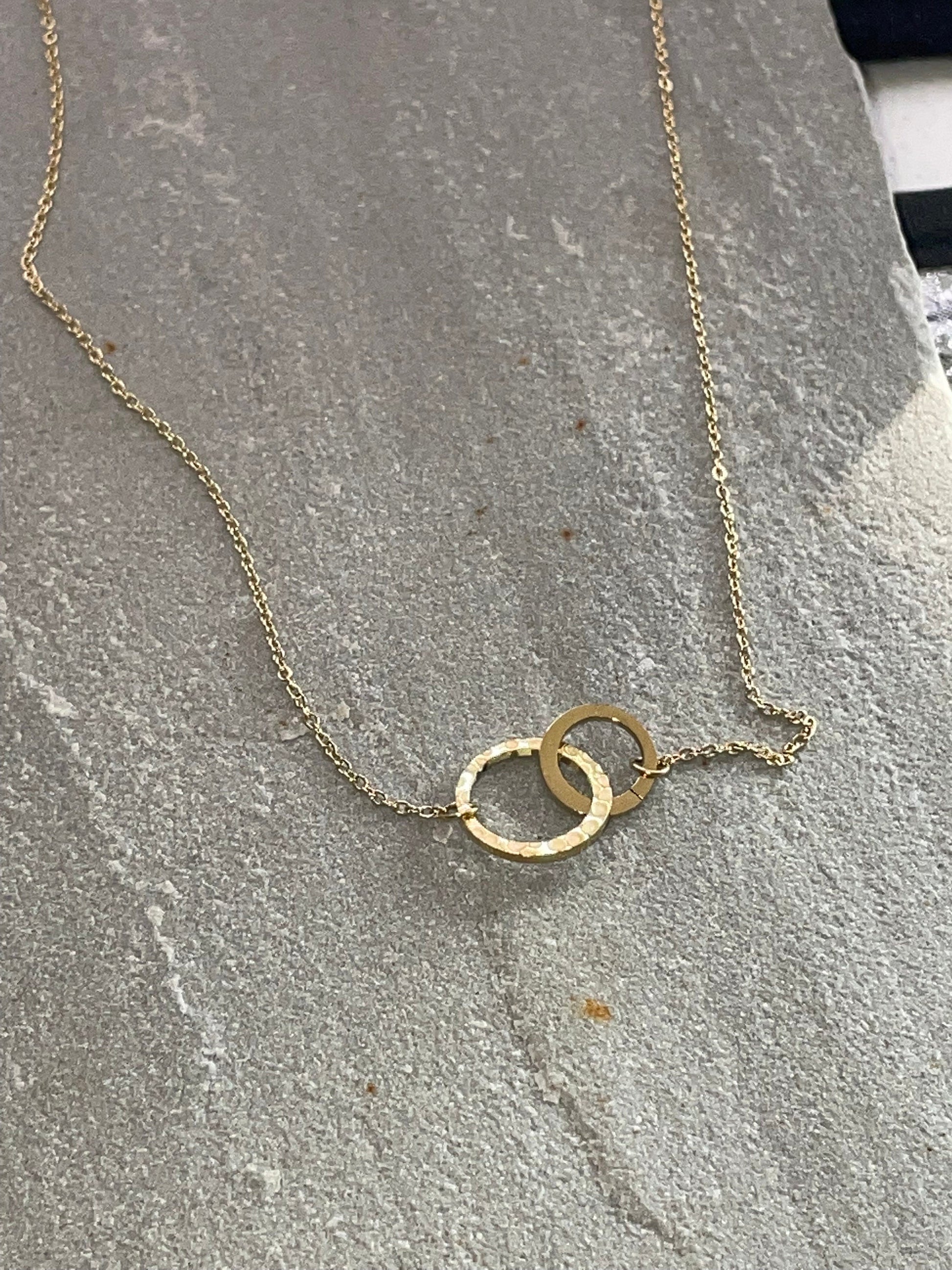 Gold Layered Necklace | Circle Bar Pendant | Ella & Faith London