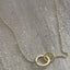 Minimalist gold circle and bar necklace – delicate everyday jewellery by Ella and Faith London.