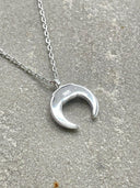 Gold & Rhodium Moon Necklace – 14K Gold Over Sterling Silver.