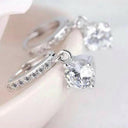 Sterling-silver-pave-hoops - Rhodium Plated
