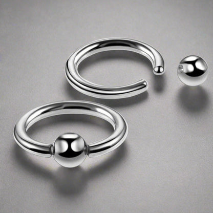 Silver Ball Hoop Earrings | Ball Closure Earring | Ella & Faith London