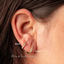 Illusion Crystal Huggie Hoops – 18K Gold Over 925 Silver, CZ Stones.