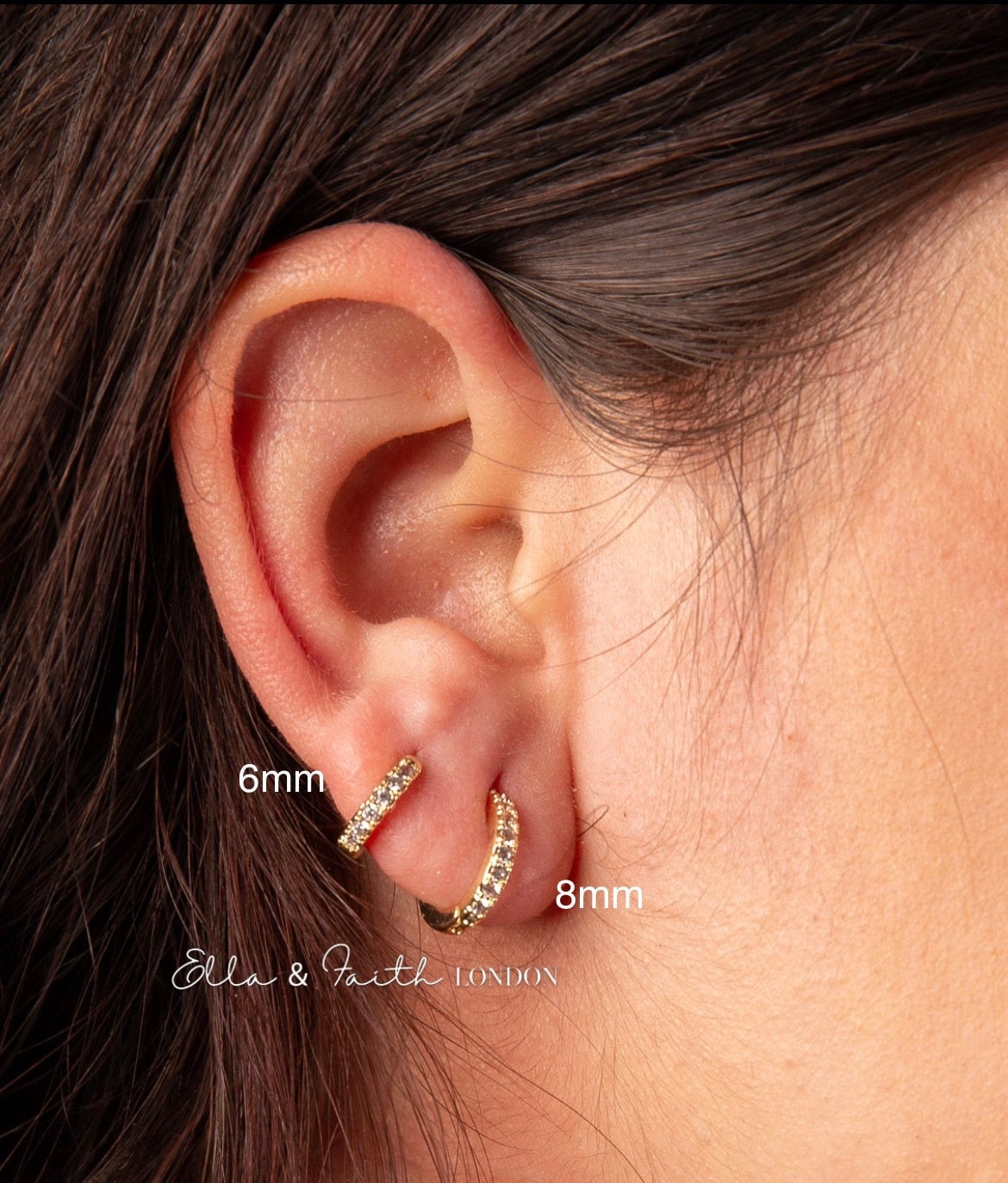 Tiny Hoop Earrings | Rook Hoop Earring | Ella & Faith London