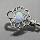 Industrial Ear Scaffold Barbell – Opal Heart Key Design.