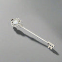 Industrial Ear Scaffold Barbell – Opal Heart Key Design.
