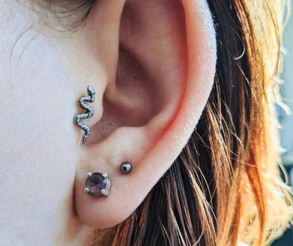 Snake Studs Earrings | Flat-back Snake Earrings | Ella & Faith London