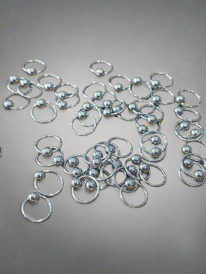 Silver Ball Hoop Earrings | Ball Closure Earring | Ella & Faith London