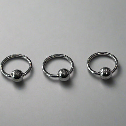 Silver Ball Hoop Earrings | Ball Closure Earring | Ella & Faith London