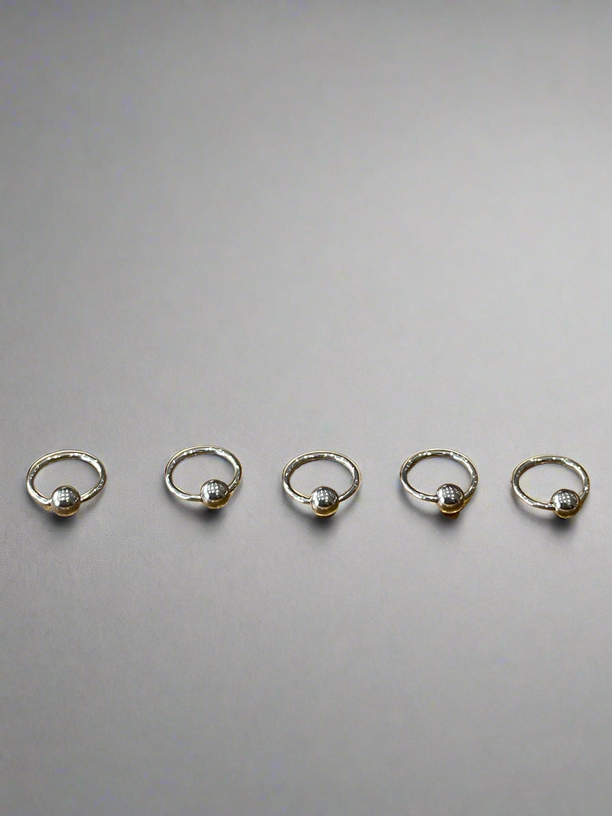 Silver Ball Hoop Earrings | Ball Closure Earring | Ella & Faith London