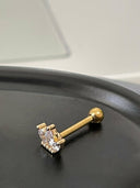 Gold Tragus Earring - Dainty Lotus Piercing Stud 16G