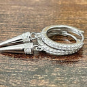 14K Gold-Plated CZ Pave Hoops – Chic Dagger Charm Earrings