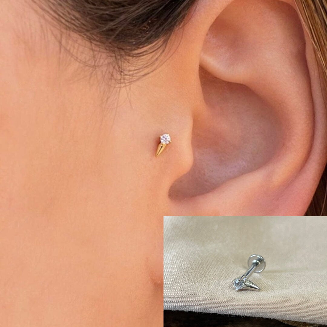 Tiny diamond store tragus earring