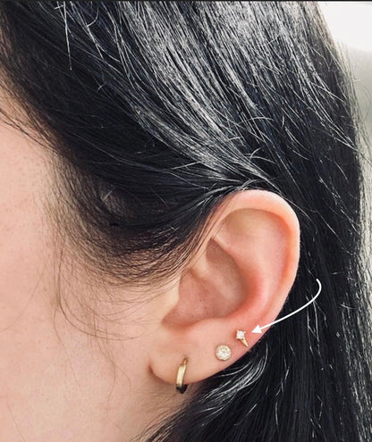 Small Gold Earrings | Cartilage Stud Earring | Ella & Faith London