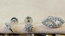 Sterling Silver Flat Back Internally Threaded Earrings 