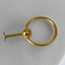 Flatback Barbell Cartilage Earring – 16G Internally Threaded Hoop.
